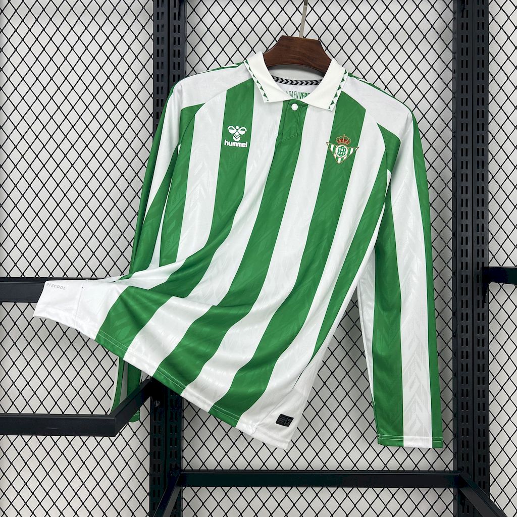 Real Betis 24-25 Home Unsponsored Long Sleeves Jersey - Fans Version - JerseysGala