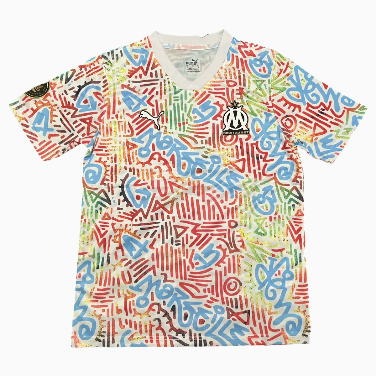 Marseille 24-25 Color Graffiti Pre-match Training Jersey - Fans Version - JerseysGala