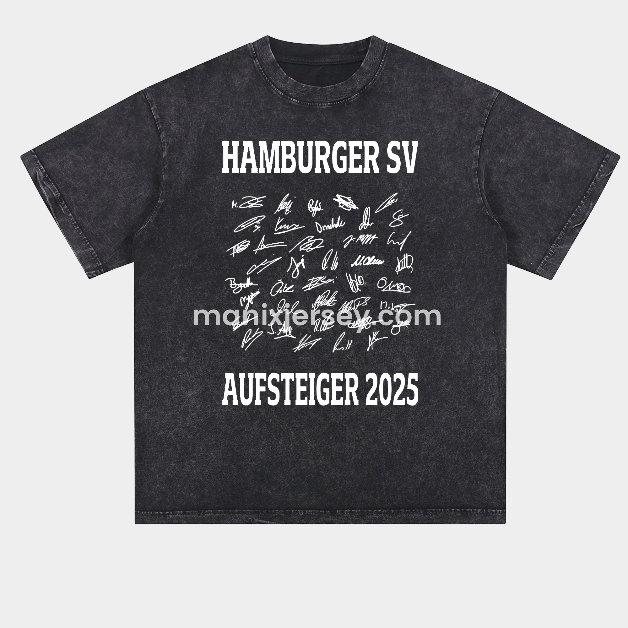 Hamburger SV AUFSTIEG 2025 Team Signatures Oversized Washed T-Shirt - JerseysGala