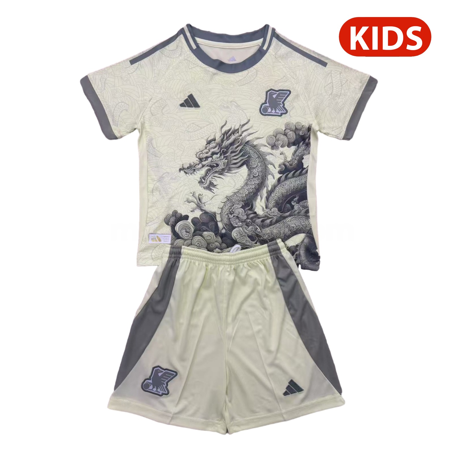 Japan 25-26 Light Yellow Black Loong Special Kids Kit - JerseysGala