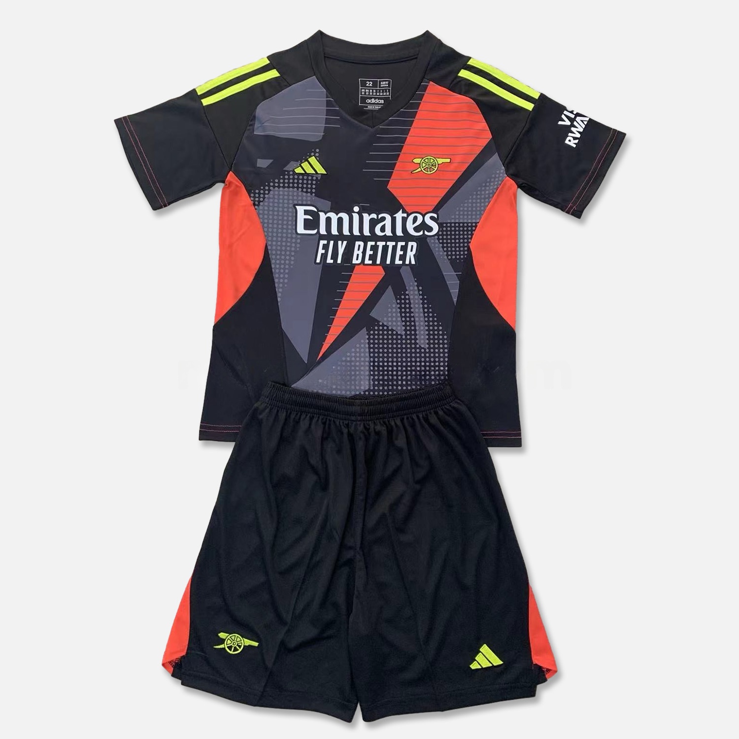 Arsenal 24-25 Black Goalkeeper Men's Adult Jersey Set - Fans Version - JerseysGala