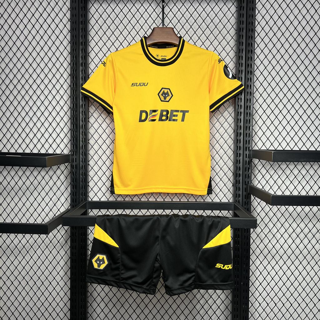 Wolverhampton Wanderers Wolves 24-25 Home Stadium Kids Kit - JerseysGala