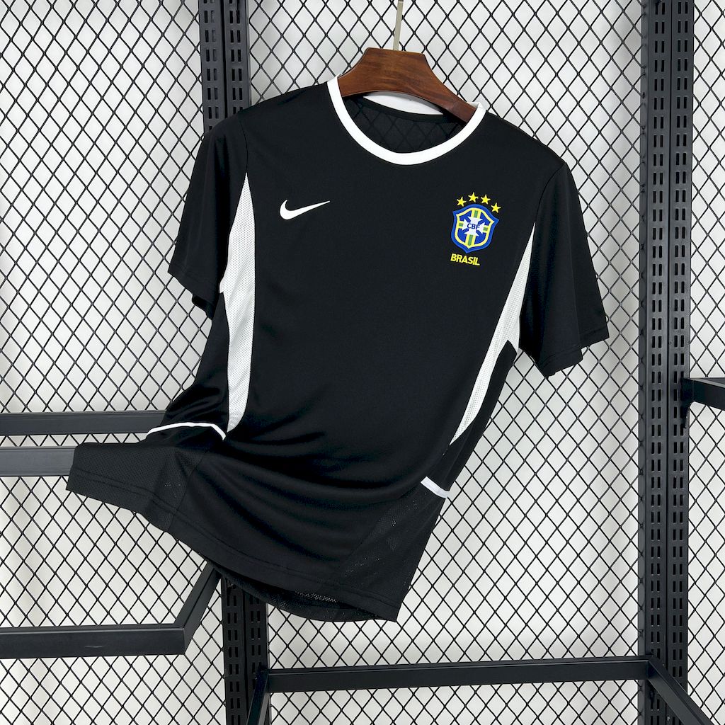 Retro Brazil 2002 Black Goalkeeper Jersey - JerseysGala