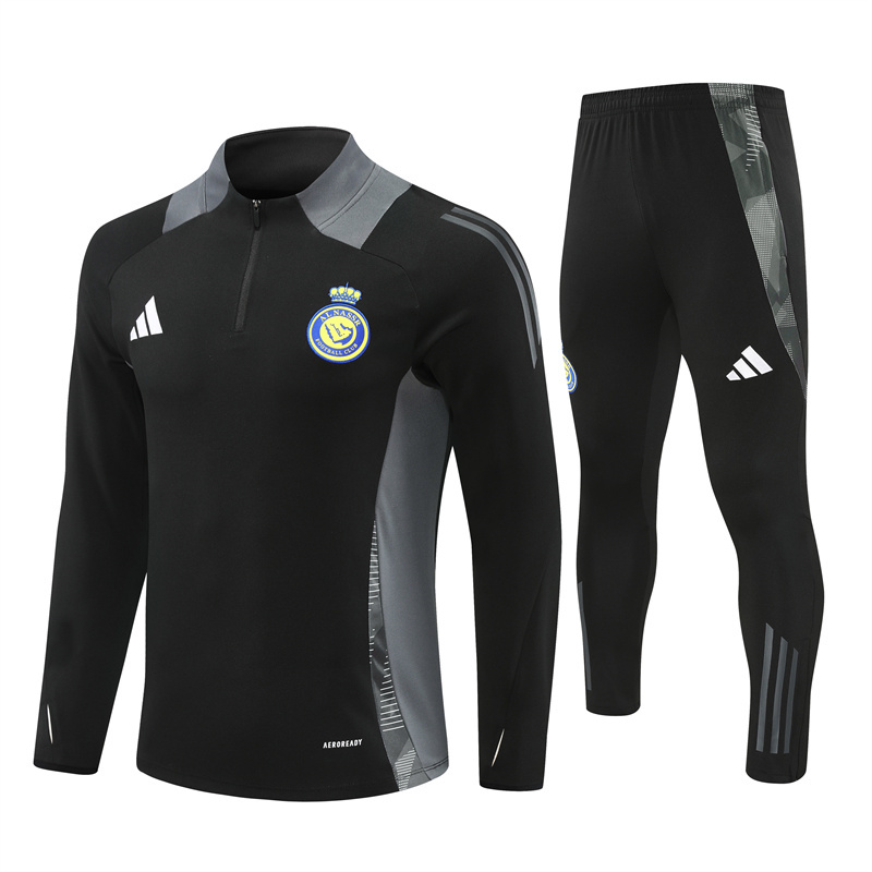 Al Nassr Riyadh Victory 24-25 Long Sleeve Training Set - Black - JerseysGala
