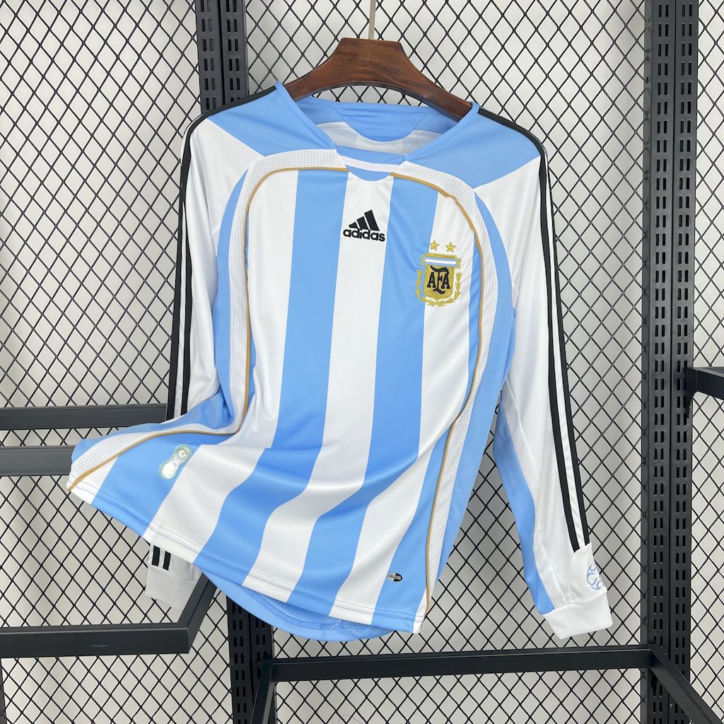Retro Argentina 2006 Home Long Sleeves Jersey - JerseysGala