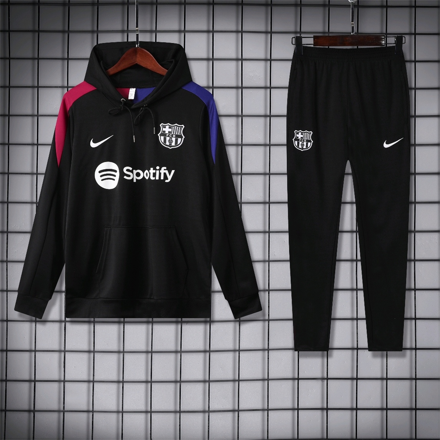 B.A.R.S.A 24-25 Training Hoodie Set - Black Hoodie and Black Pants - JerseysGala