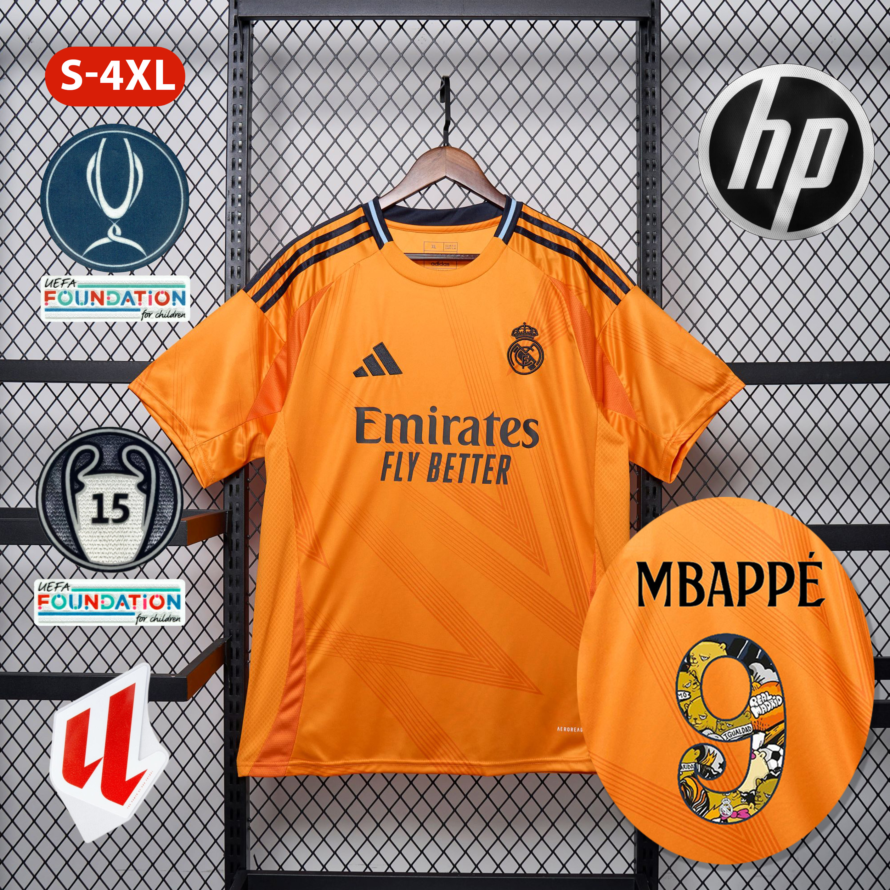 Real Madrid 24-25 Away Jersey with Bear Champ Font - Fans Version - JerseysGala