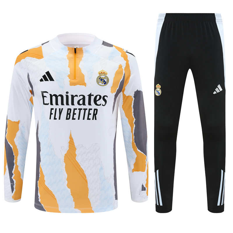 Real Madrid 2025 Kids Long Sleeve Training Set - Three Color Mixing - JerseysGala