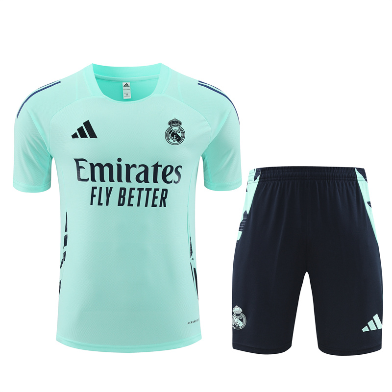Real Madrid 24-25 Short-Sleeve Training Set - Lake Blue - JerseysGala