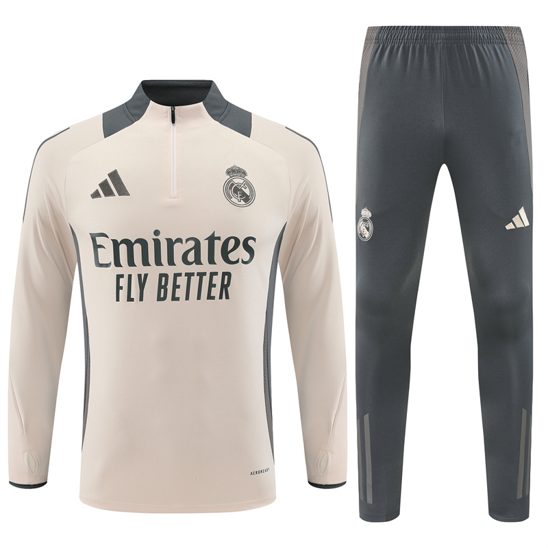Real Madrid 24-25 Long Sleeve Training Set - Apricot - JerseysGala