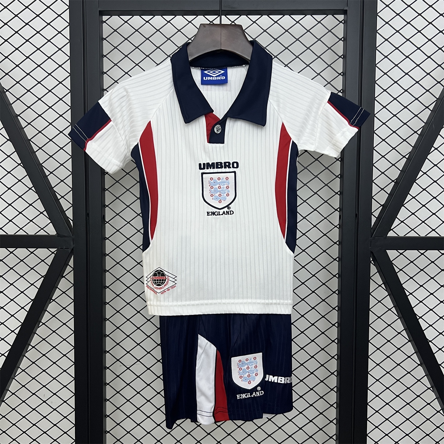 Retro England 1998 Home Kids Kit - JerseysGala