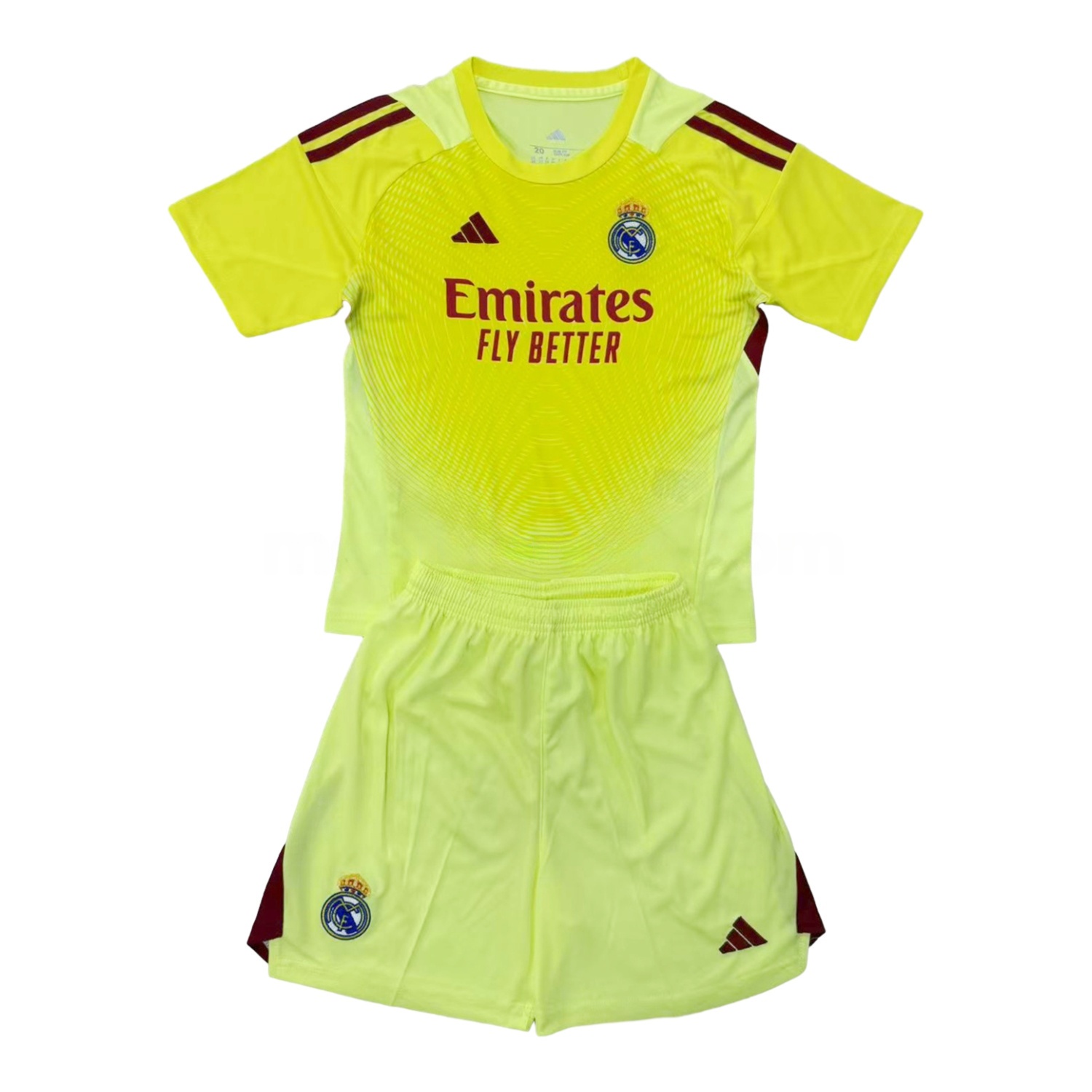 Real Madrid 25-26 Light Yellow Goalkeeper Kids Kit - JerseysGala