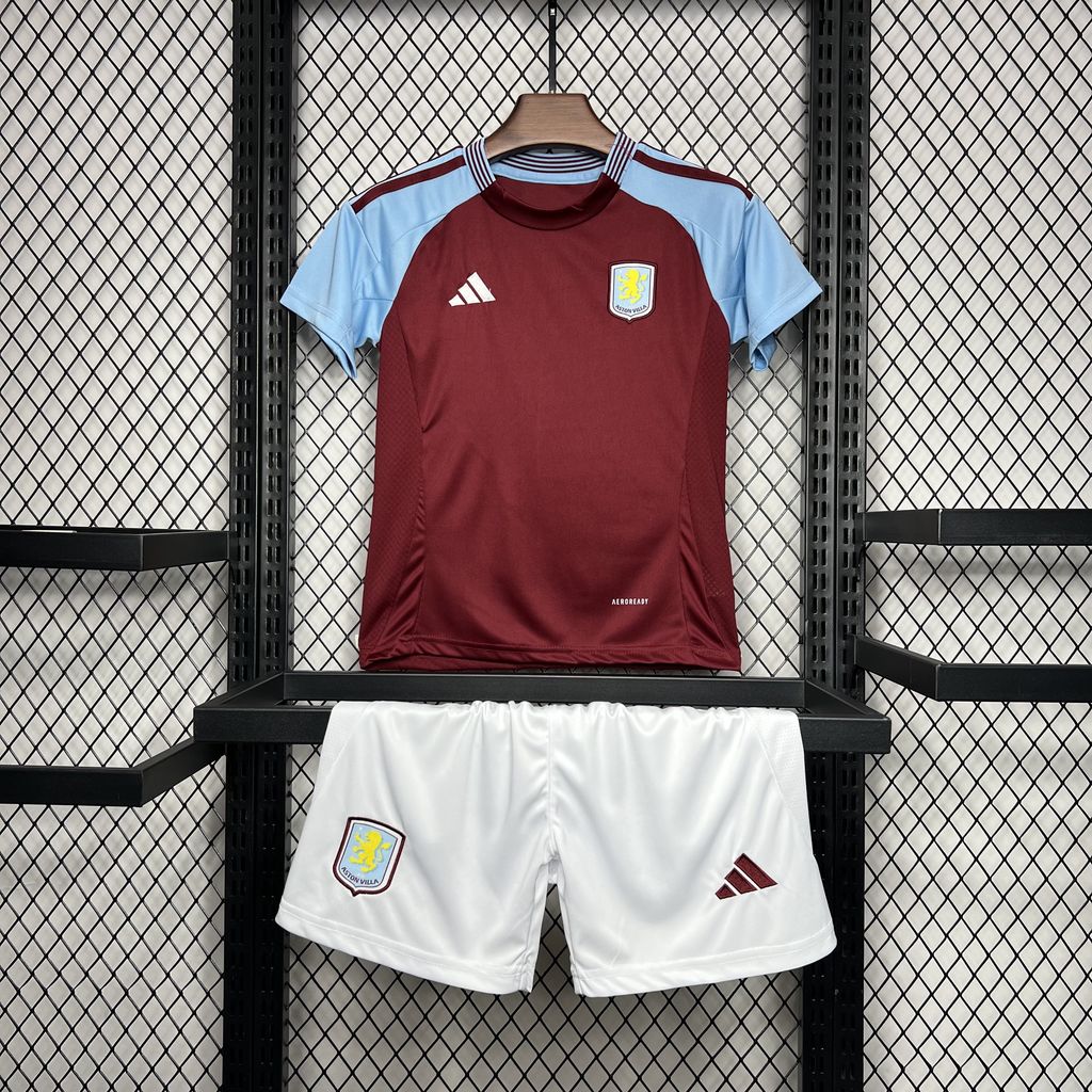 Aston Villa 24-25 Home Stadium Kids Kit - JerseysGala