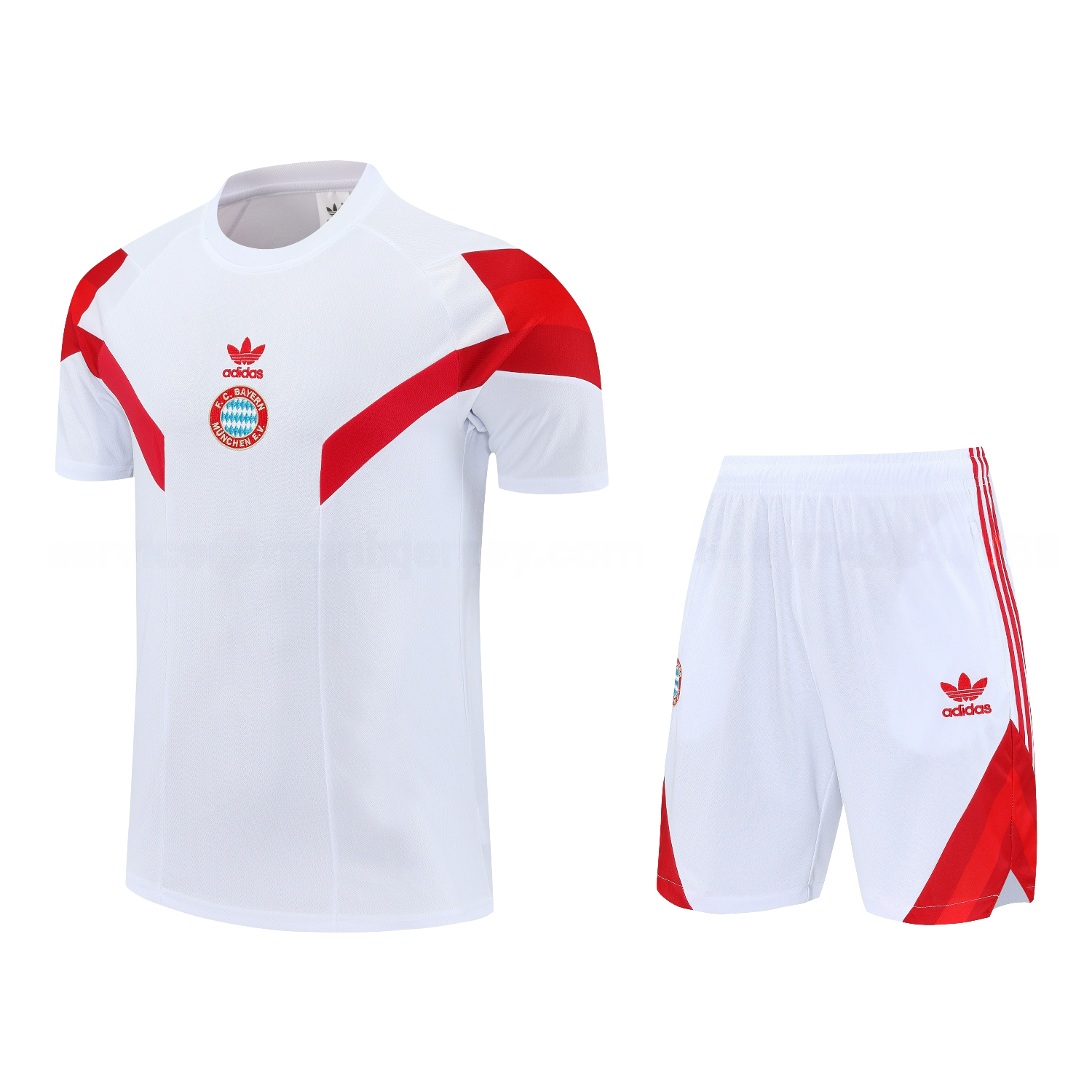 Bayern Munich 25-26 Short-Sleeve Training Set - White Top & white Shorts - JerseysGala