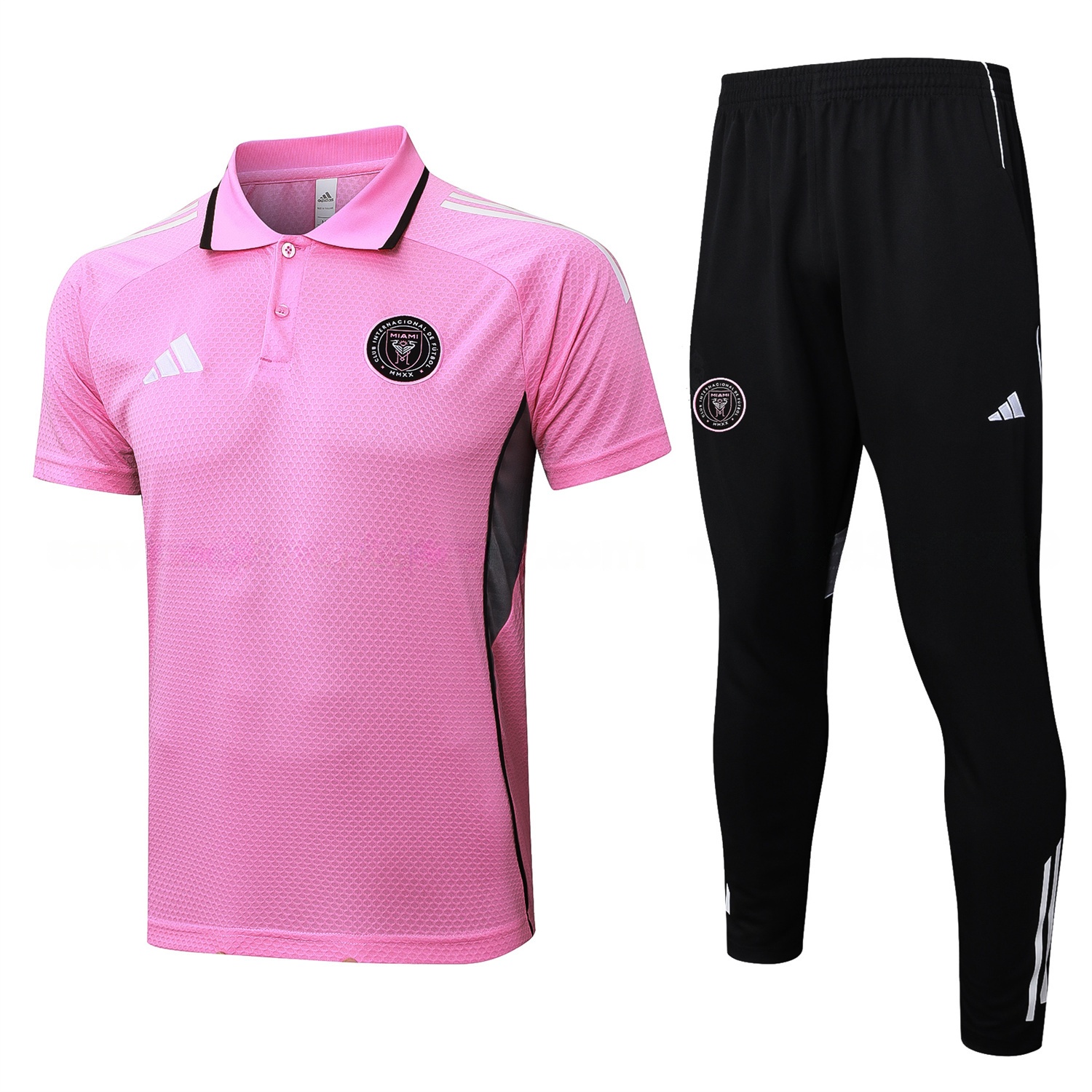INT M.A.M 25-26 POLO Short-Sleeve Training Set - Pink Top and Black Pants - JerseysGala