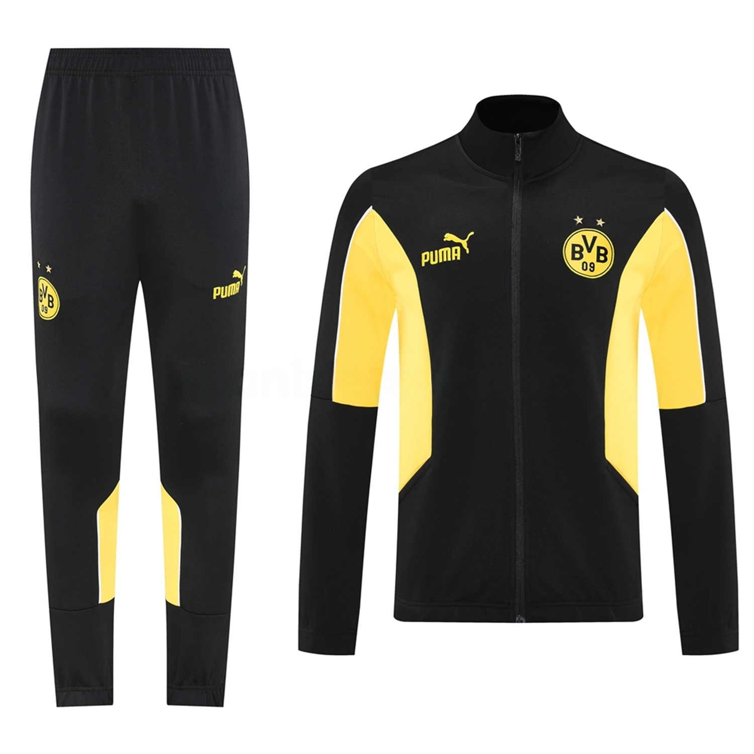 Dortmund 25-26 Jacket Training Tracksuit - Black top & Black Pants - JerseysGala