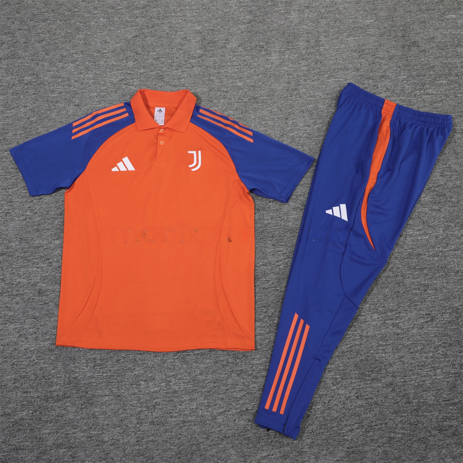 Juventus 25-26 POLO Short-Sleeve Training Set - Orange Top and Blue Pants - JerseysGala