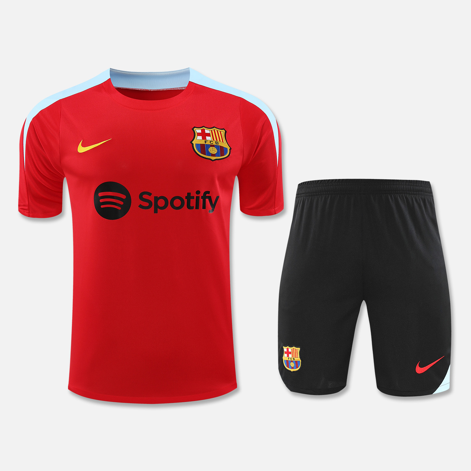 B.A.R.S.A 24-25 Short-Sleeve Training Set - Red Top & Black Shorts - JerseysGala