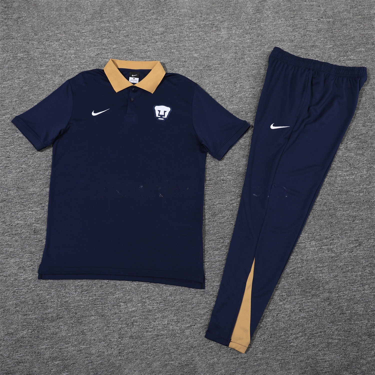 Pumas UNAM 25-26 POLO Short-Sleeve Training Set - Deep Blue Top and Pants - JerseysGala