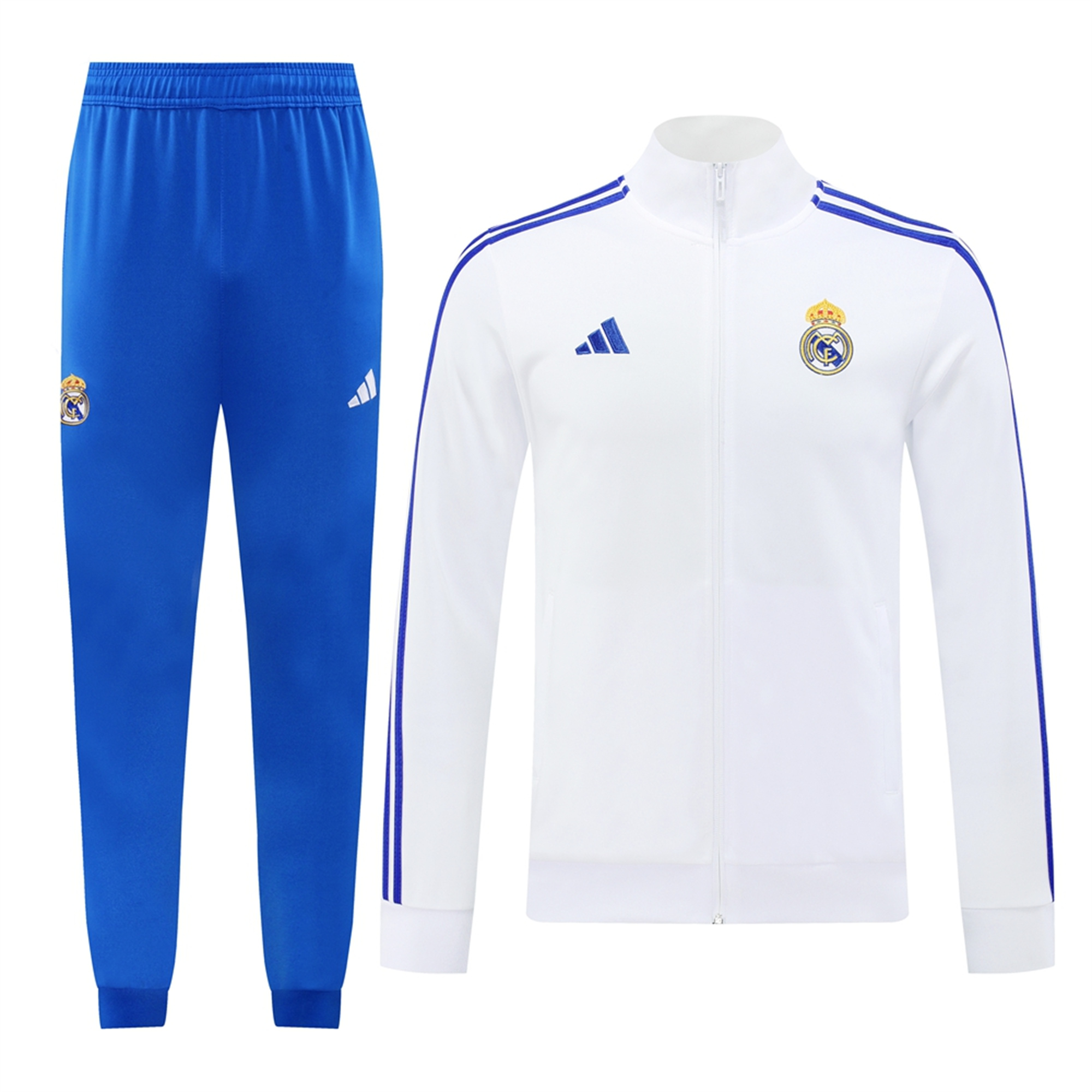 Real Madrid 24-25 Jacket Training Tracksuit - Blue & White - JerseysGala
