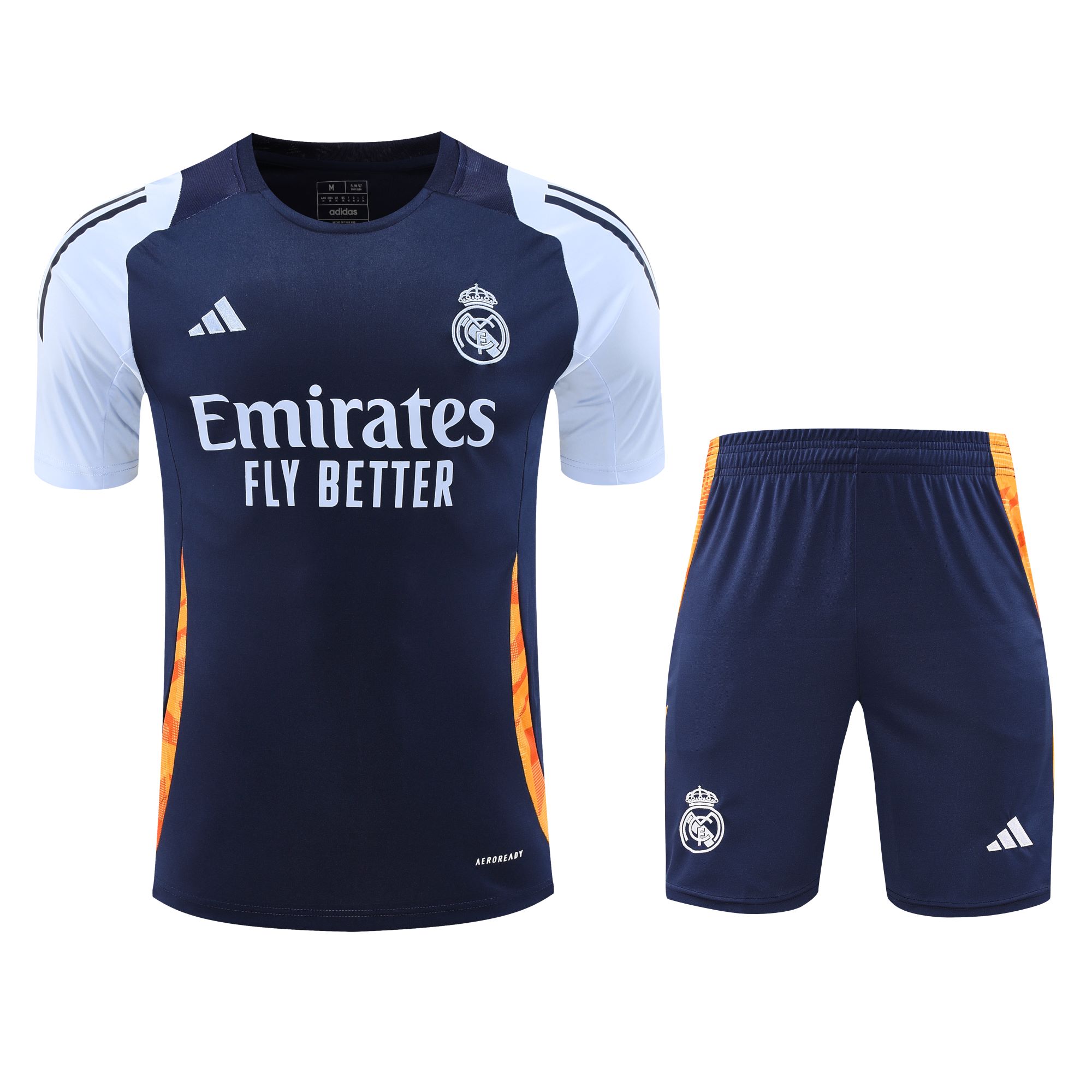 Real Madrid 24-25 Short-Sleeve Training Set - Royal Blue Top & Shorts - JerseysGala