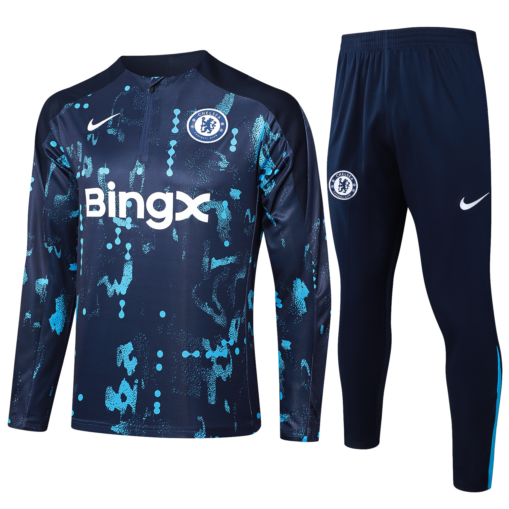 C.H.E.L.S.E.A 24-25 Long Sleeve Training Set - Royal Blue with Blue Dots - JerseysGala