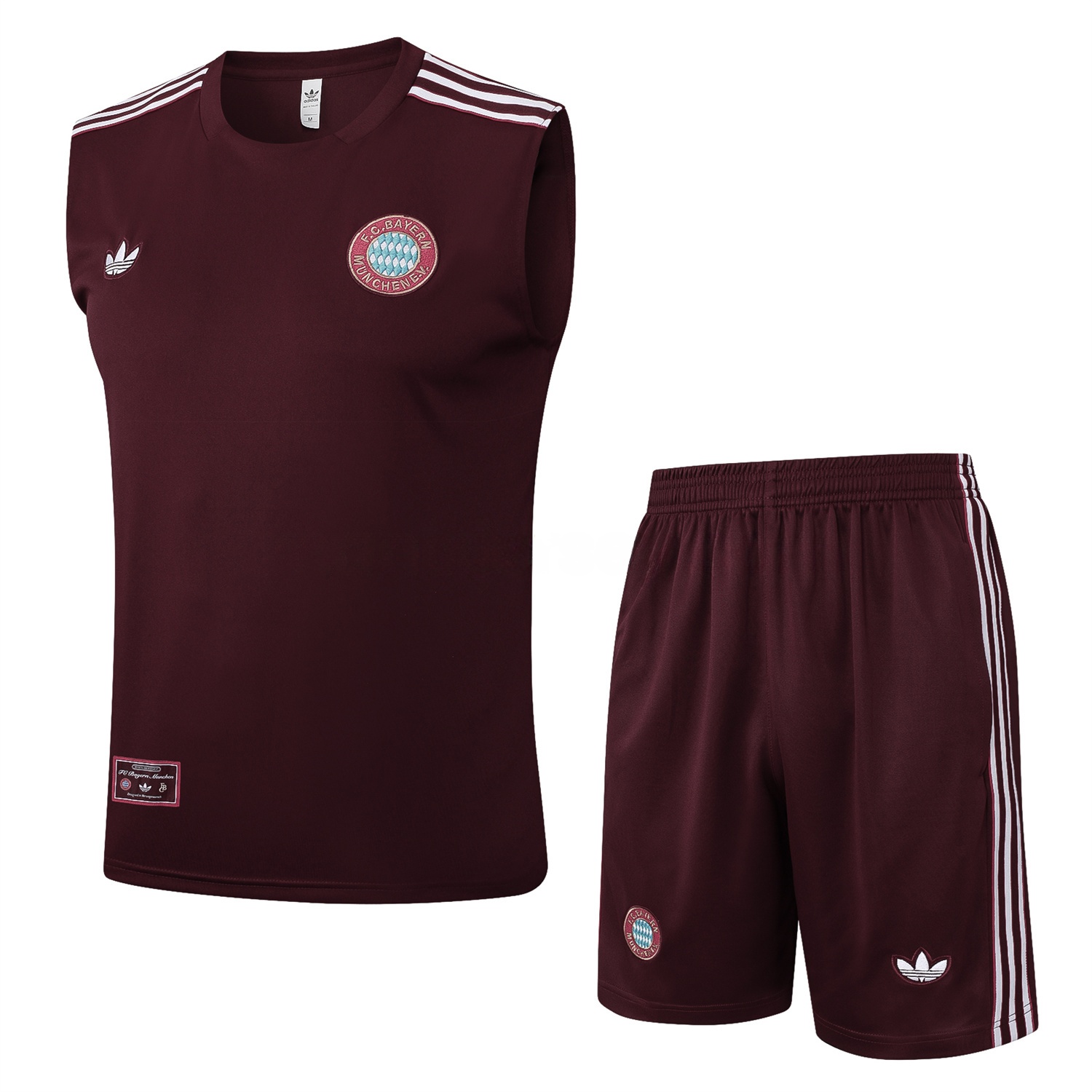Bayern Munich 25-26 Throwback Trefoil Vest Training Set - Deep Red - JerseysGala
