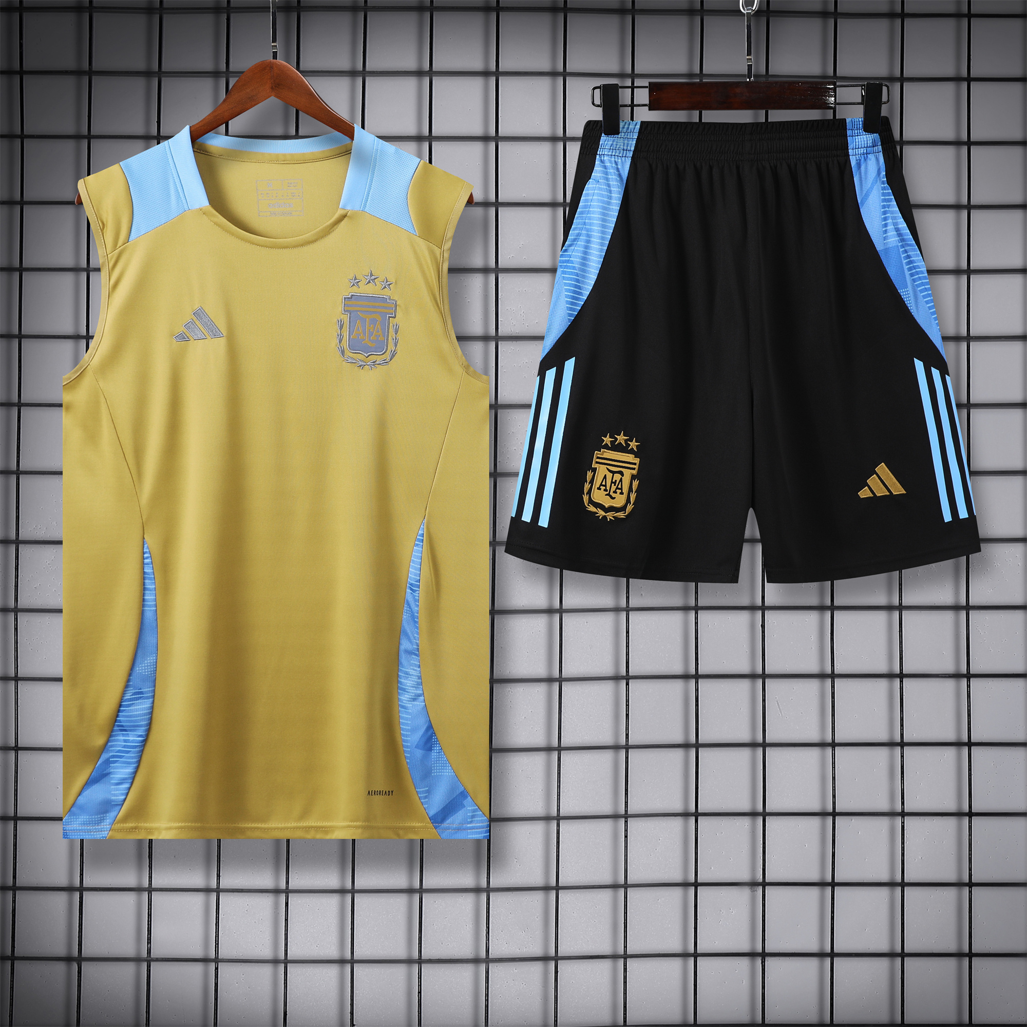 Argentina 24-25 Vest Training Set - Gold - JerseysGala
