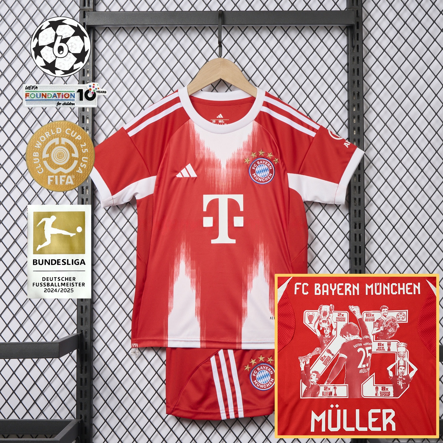 Bayern Munich 25-26 Home Müller Limited Edition Kids Kit - JerseysGala