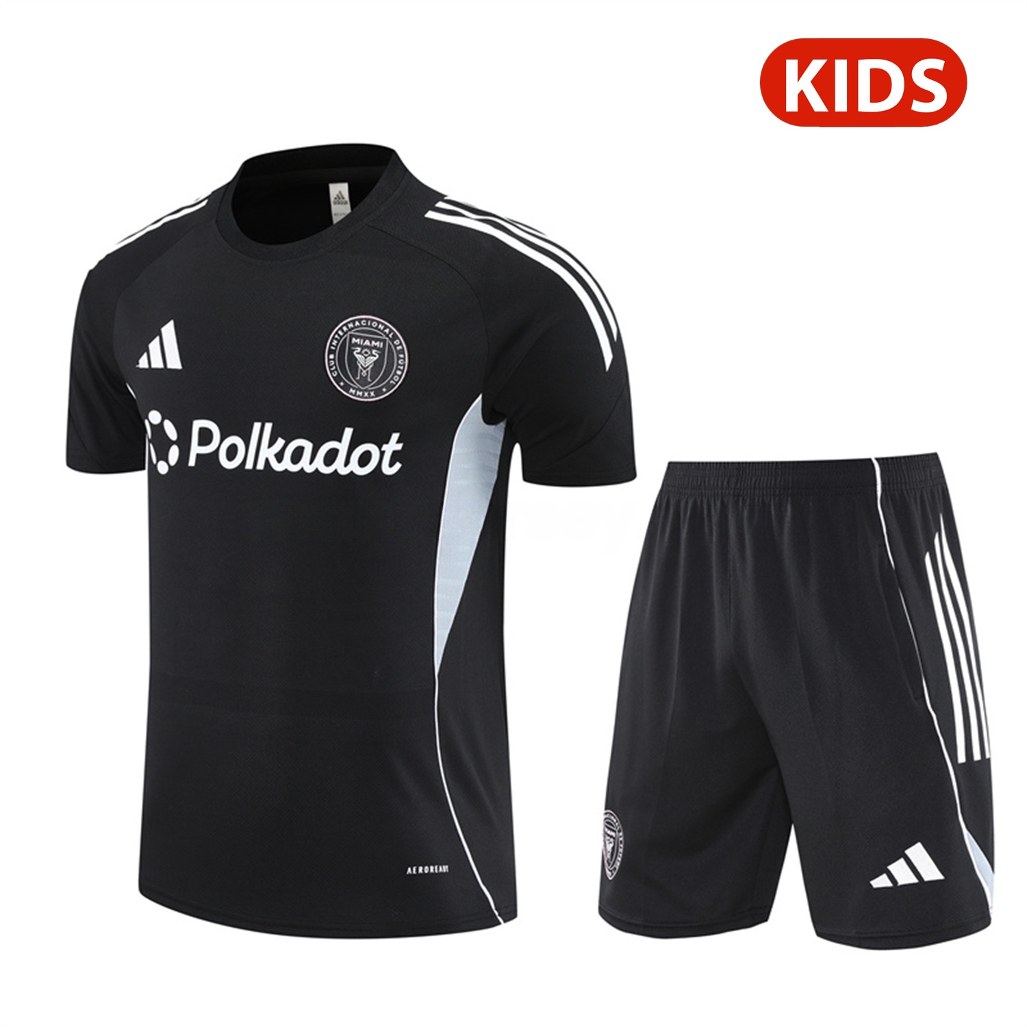INT M.A.M 25-26 Kids Short-Sleeve Training Set - Black Top and Shorts - JerseysGala