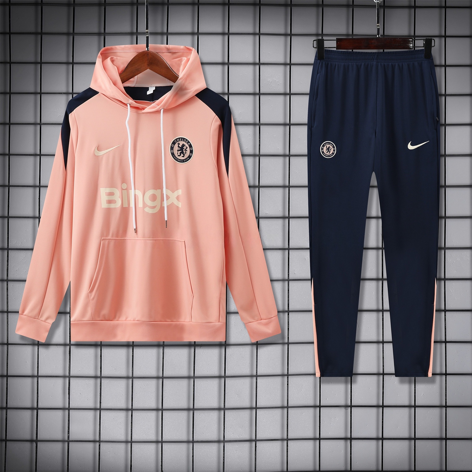 C.H.E.L.S.E.A 25-26 Traning Hoodie Set - Pink With Royal Blue - JerseysGala