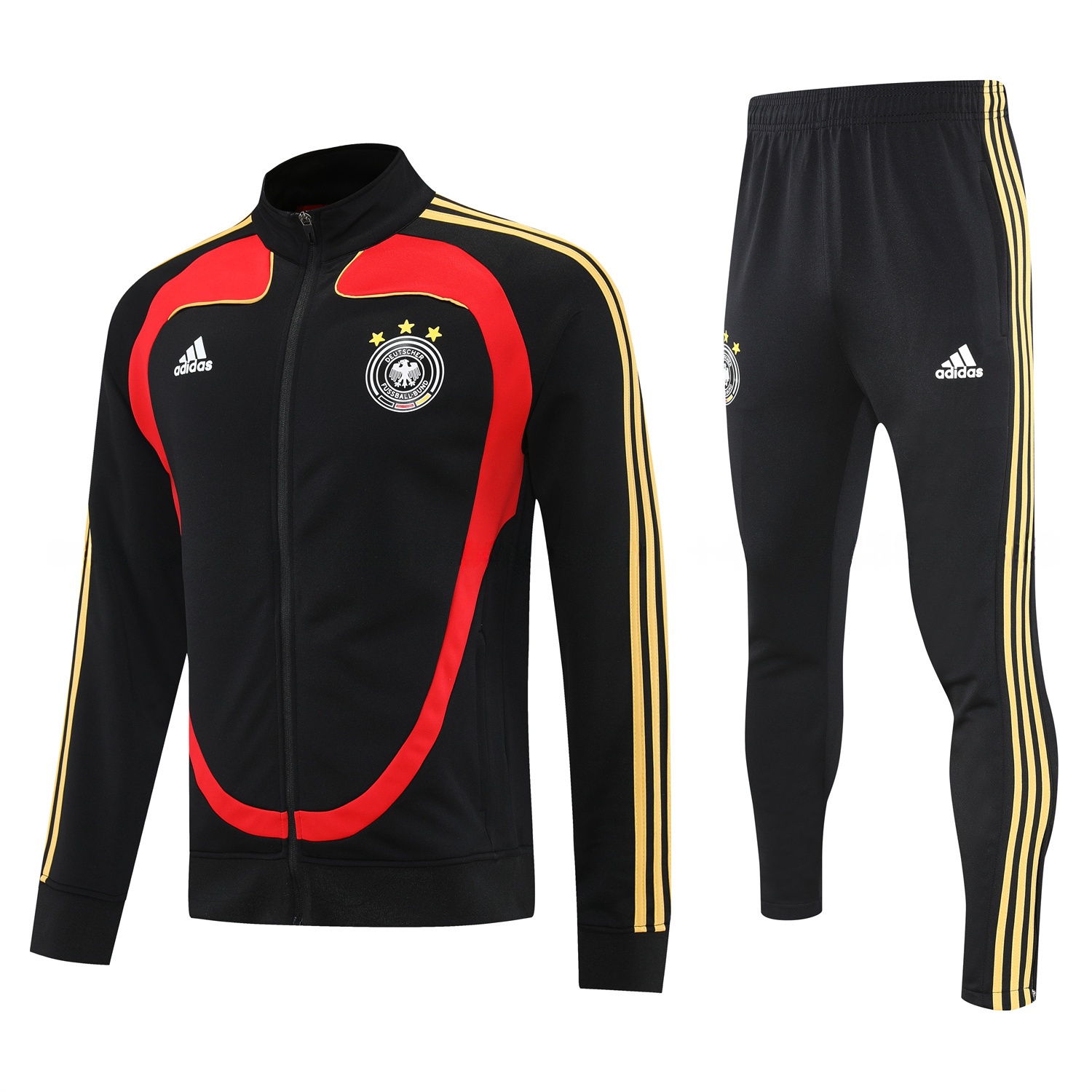 Germany 25-26 Jacket Training Tracksuit - Black Jackets & Black Pants - JerseysGala
