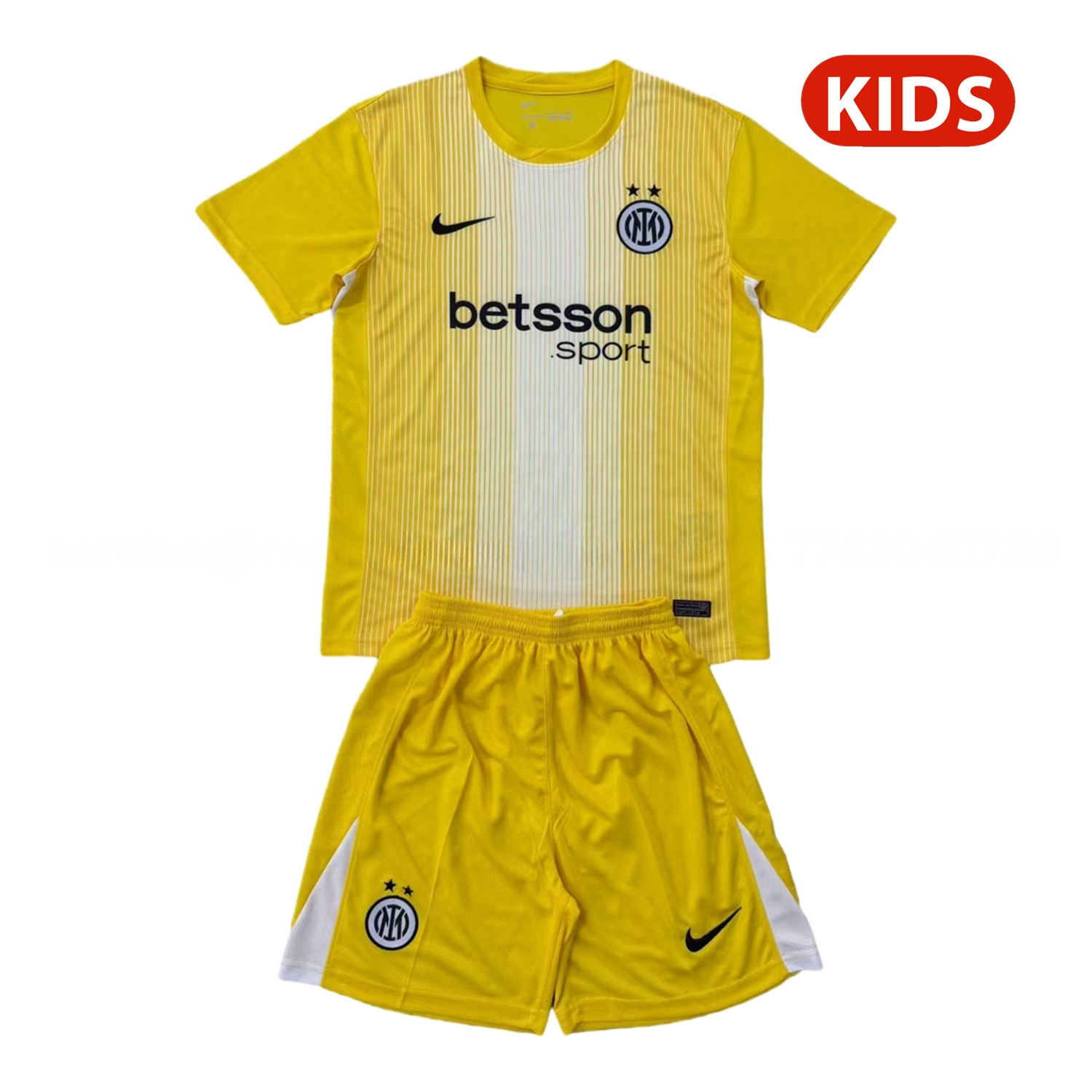 Inter Milan 25-26 Yellow Goalkeeper Kids Kit - JerseysGala