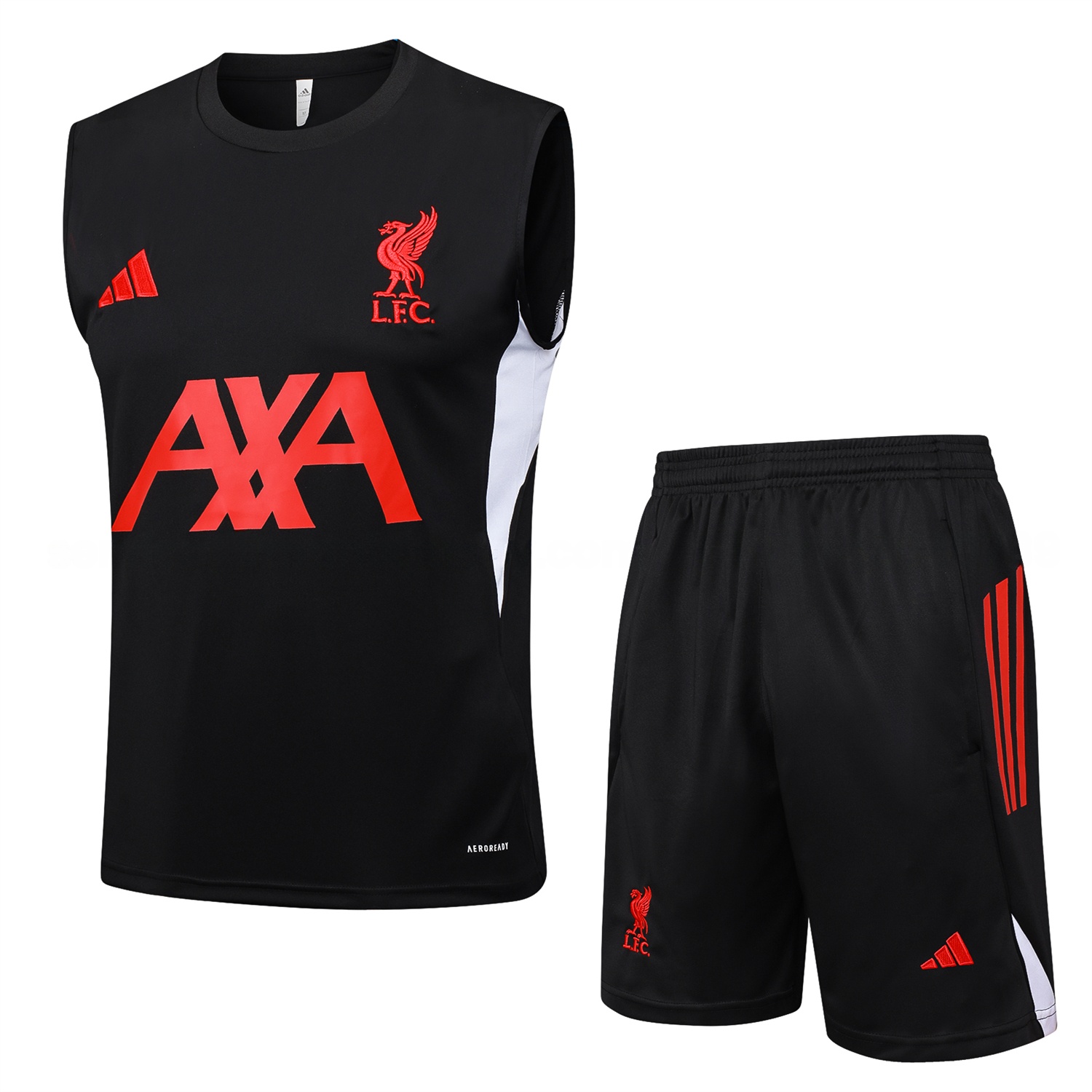 Liver.pool 25-26 Vest Training Set - Black Vest & Black Shorts - JerseysGala