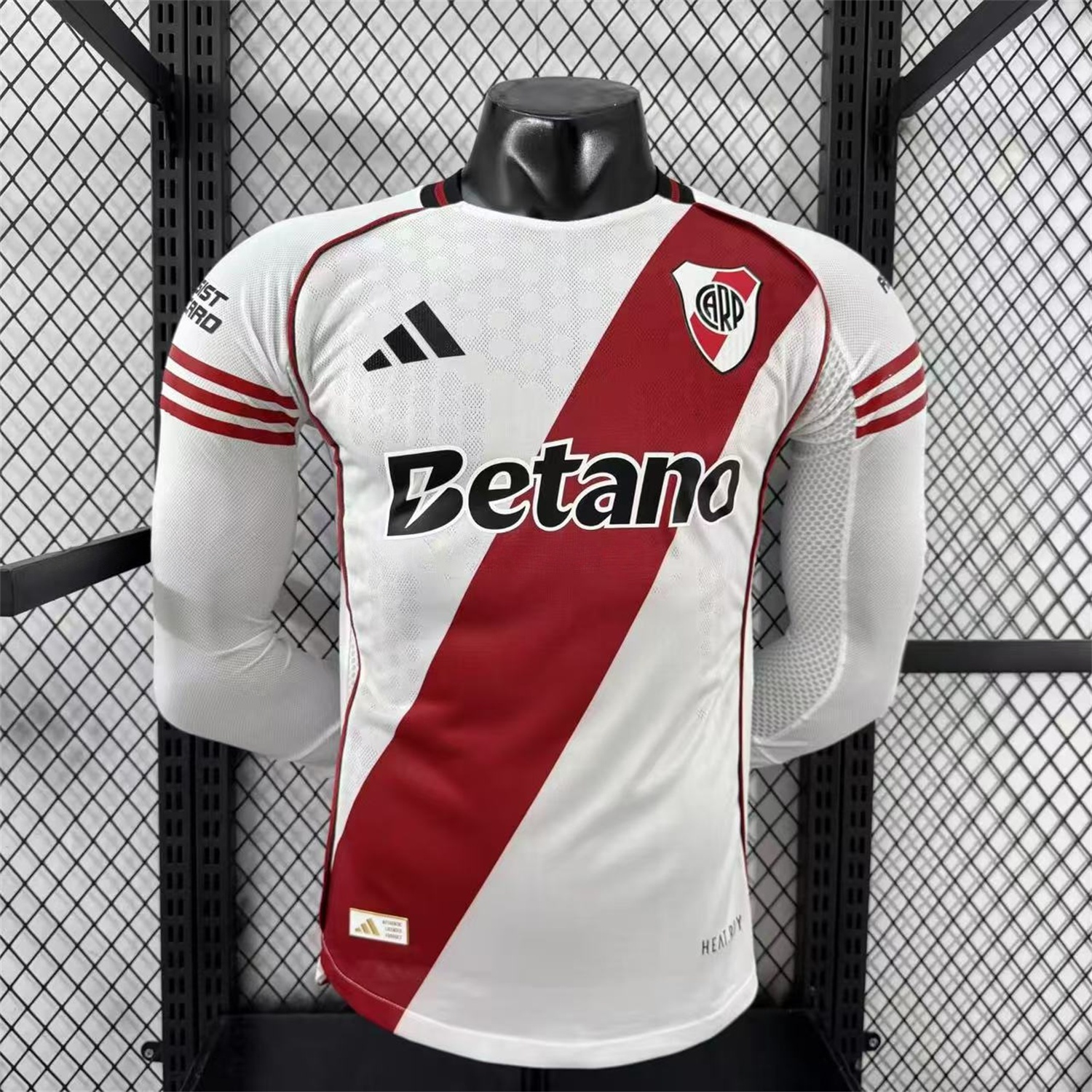 River Plate 25-26 Home Long Sleeves Jersey with New Sponsors - Player Version - JerseysGala