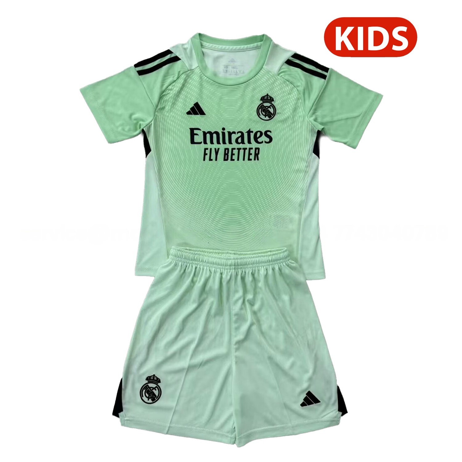 Real Madrid 25-26 Goalkeeper Light Green Kids Kit - JerseysGala