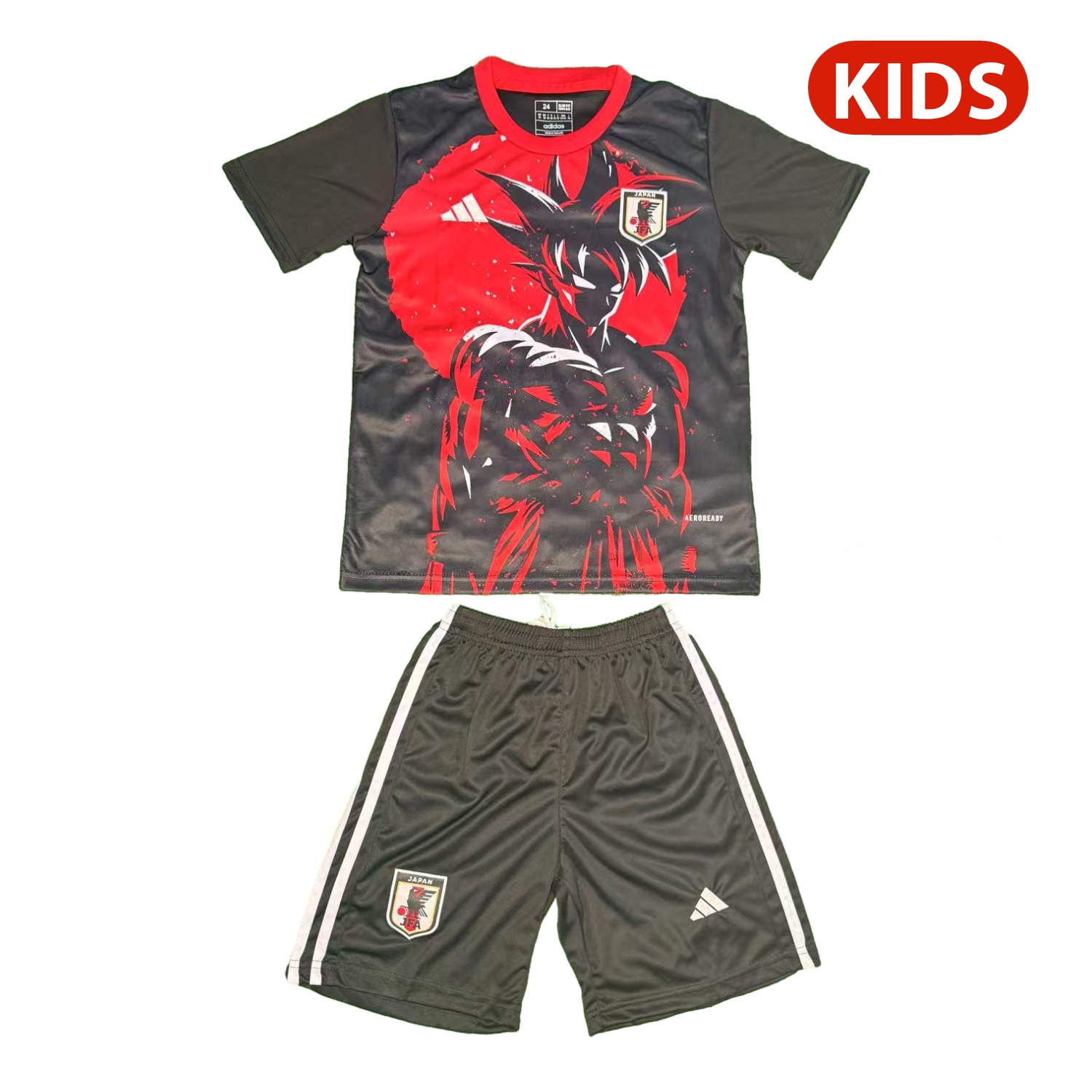 Japan 25-26 Saiyan At Sunset Black Special Kids Kit - JerseysGala