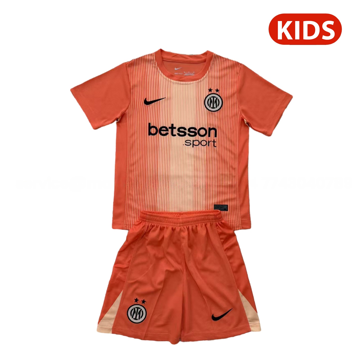 Inter Milan 25-26 Orange Goalkeeper Kids Kit - JerseysGala