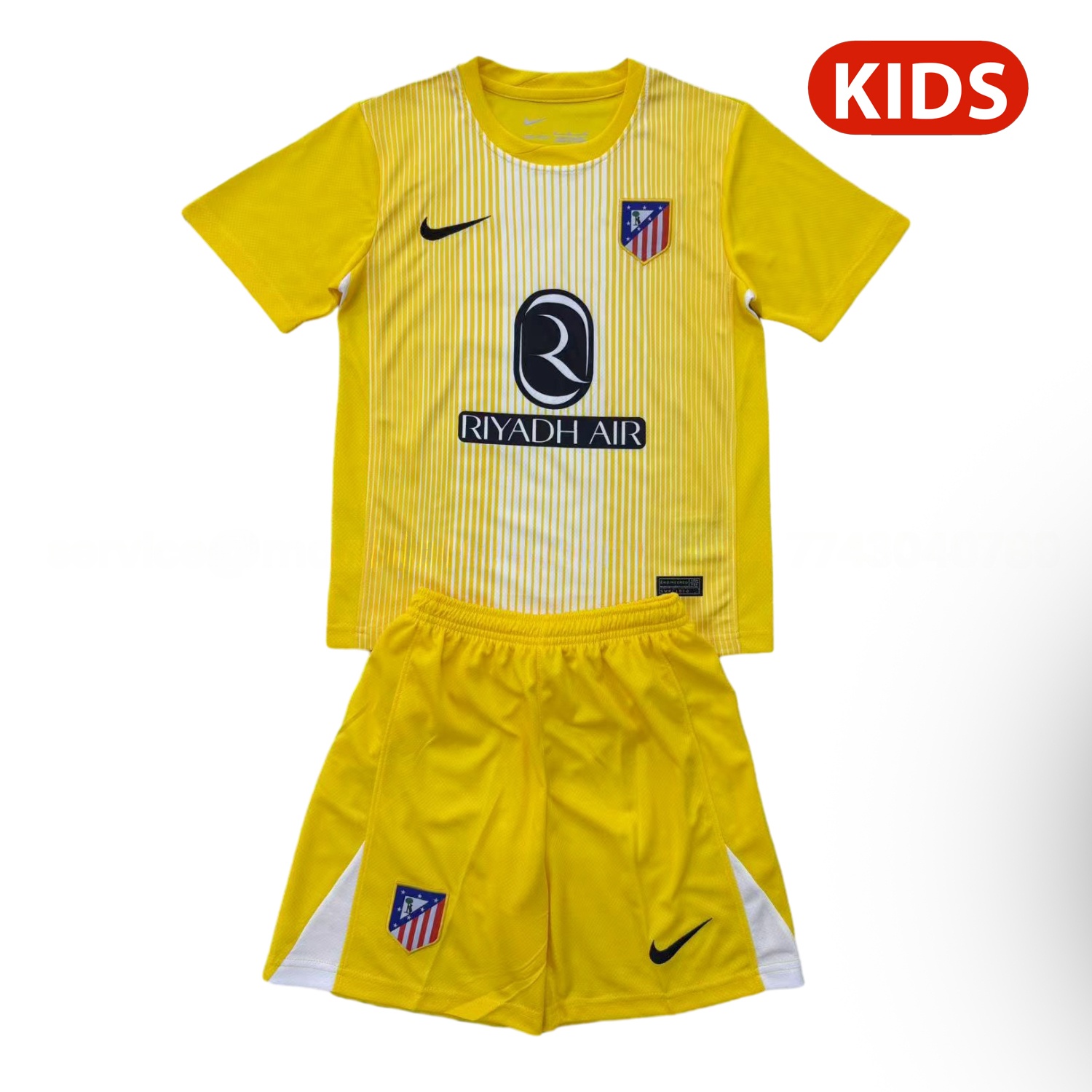Atletico Madrid 25-26 Yellow Goalkeeper Kids Kit - JerseysGala