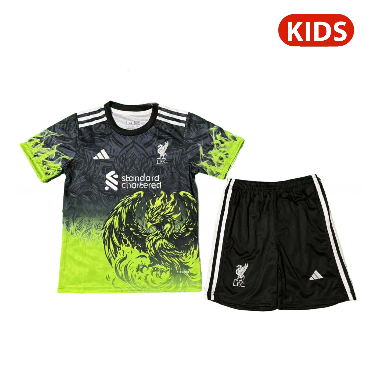 Liver.pool 25-26 Green Liver.pool Bird Black Special Kids Kit - JerseysGala