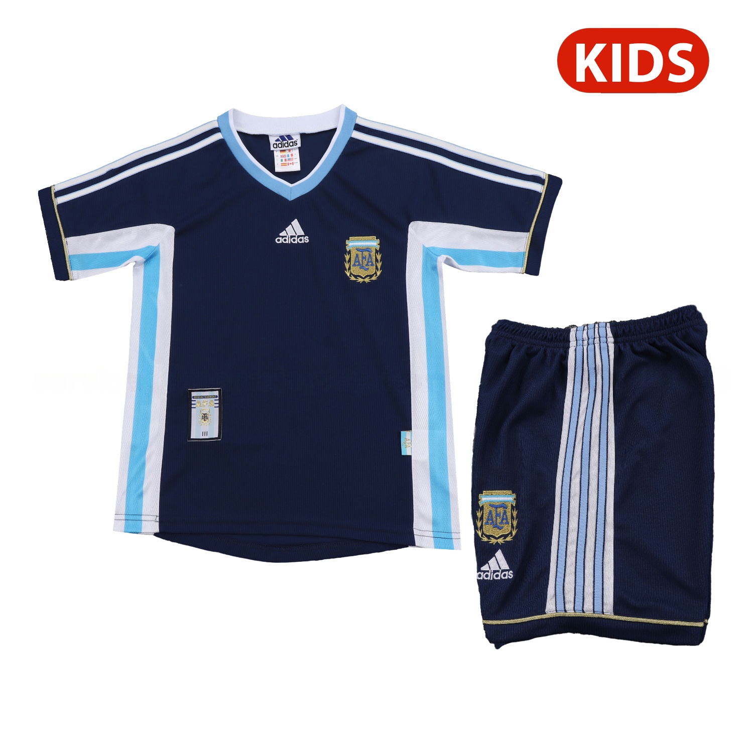 Retro Argentina 1998 Away Kids Kit - JerseysGala