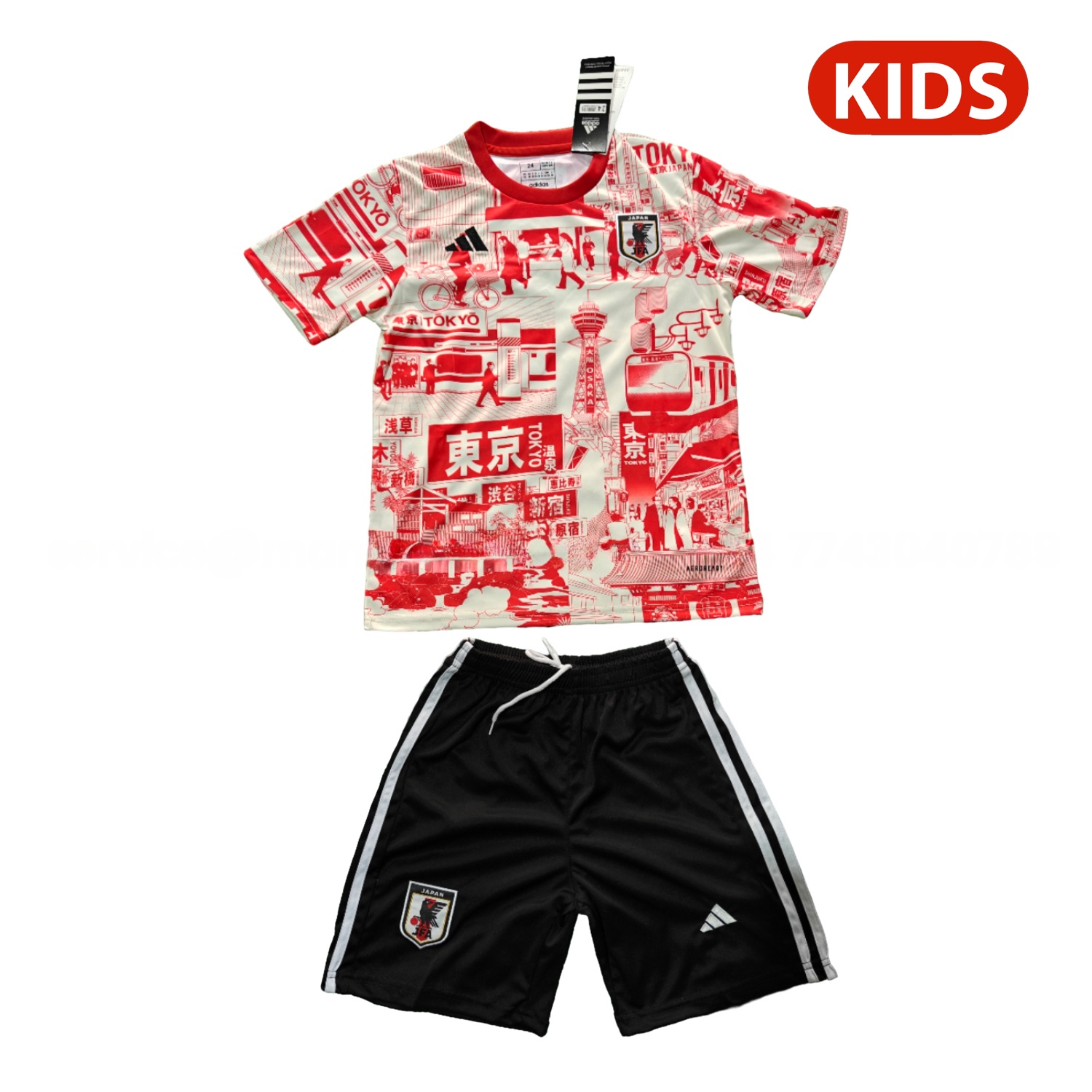 Japan 25-26 Tokyo City Appearance White And Red Special Kids Kit - JerseysGala