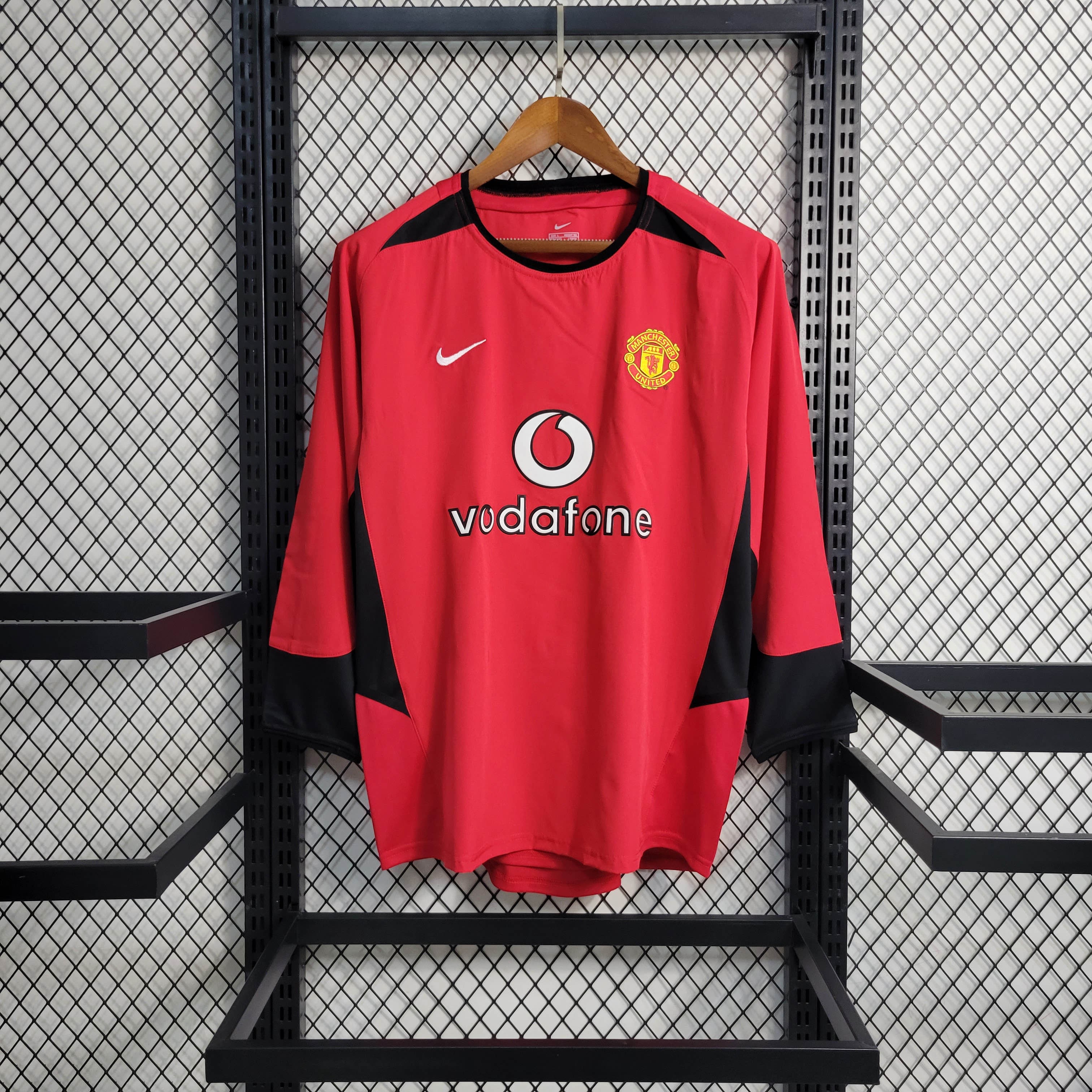 Retro Manchester United 02-04 Home Long Sleeve Jersey - JerseysGala