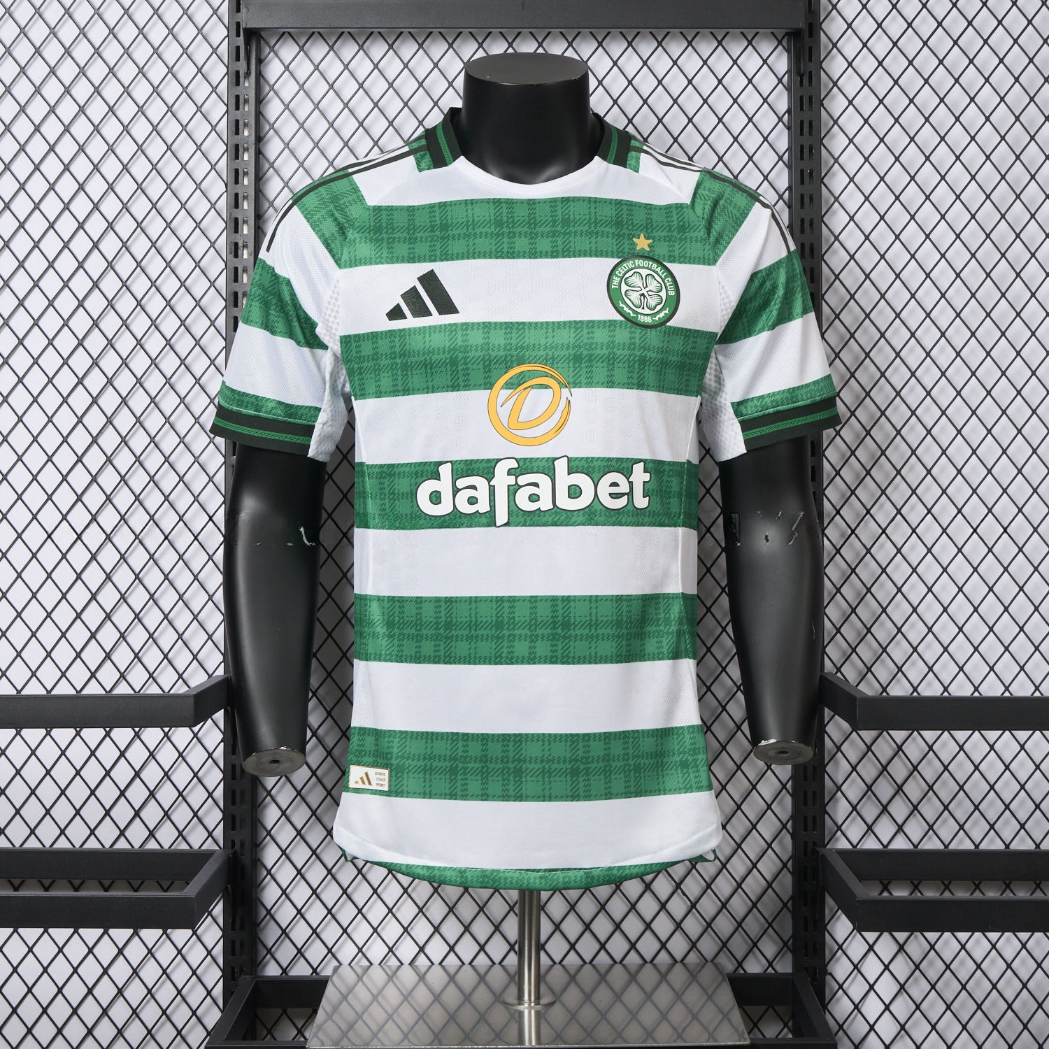 Celtic 25-26 Home Green White Stripes Jersey - Player Version - JerseysGala