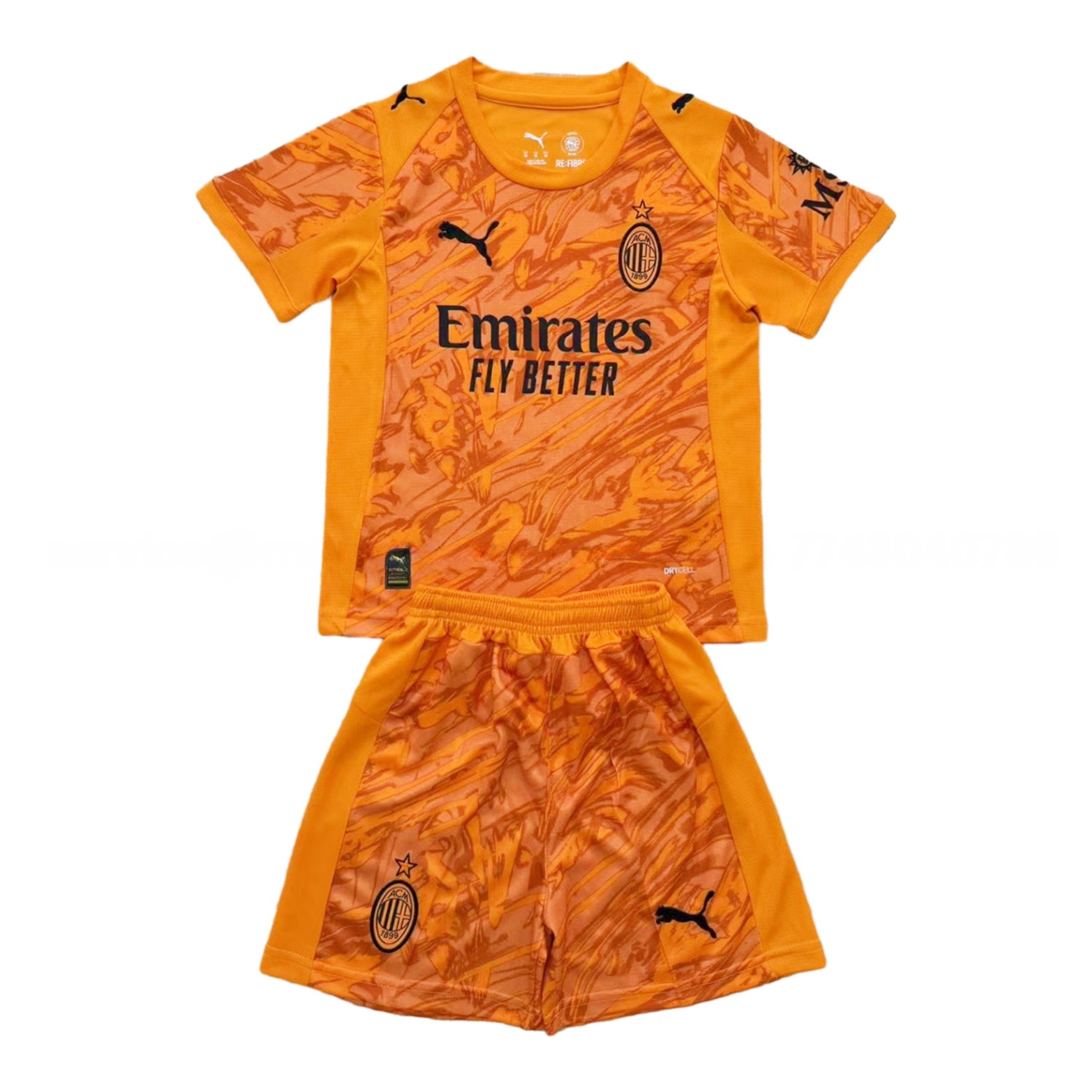 AC Milan 25-26 Orange Goalkeeper Men's Adult Jersey Set - Fans Version - JerseysGala