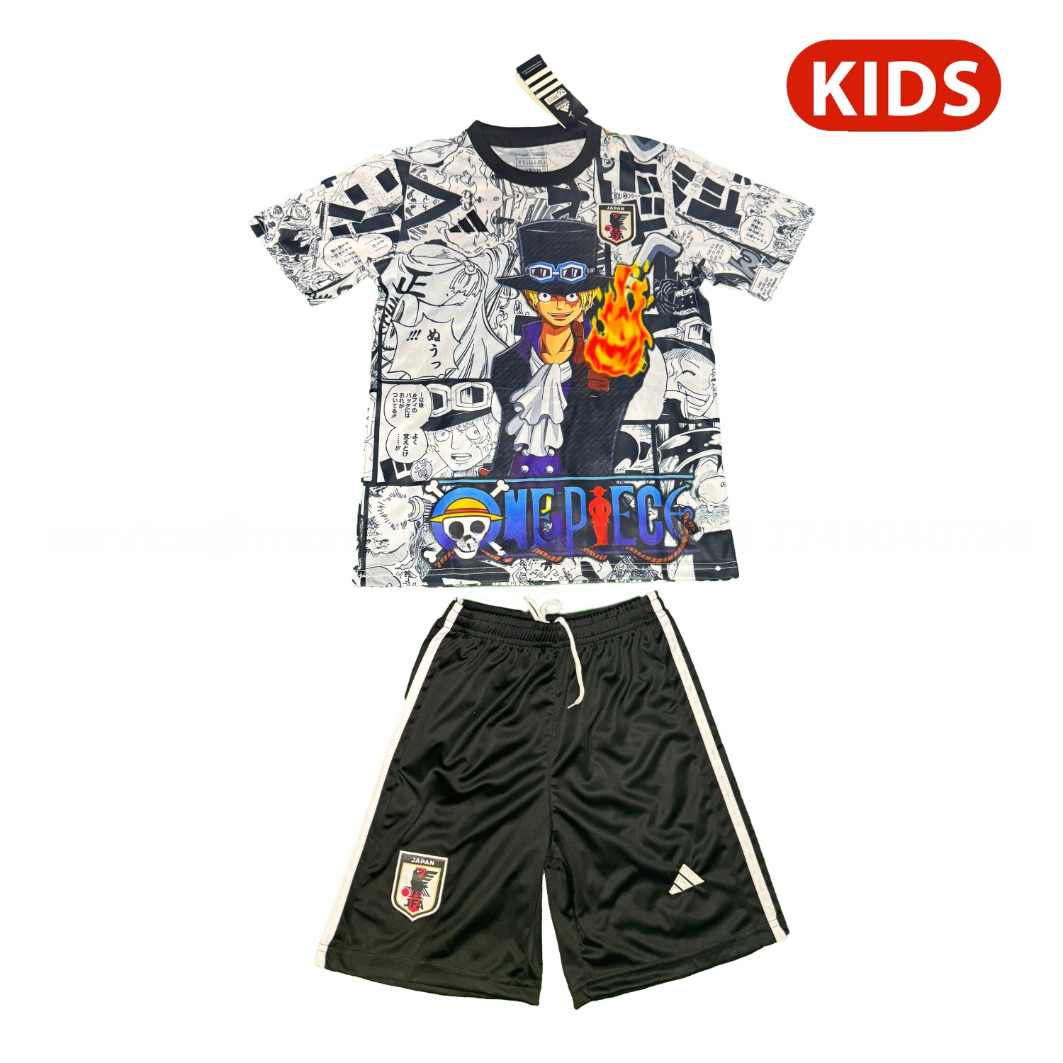 Japan 25-26 One Piece Sabo White Special Kids Kit - JerseysGala