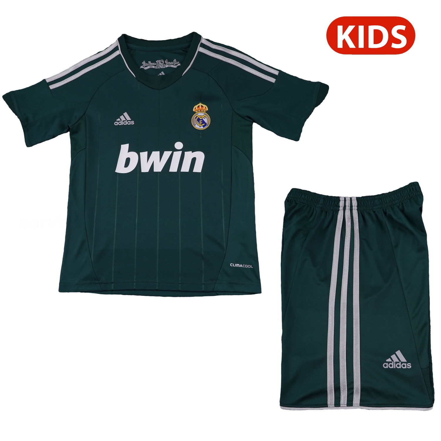 Retro Real Madrid 2012-13 Third Green Kids Kit - JerseysGala