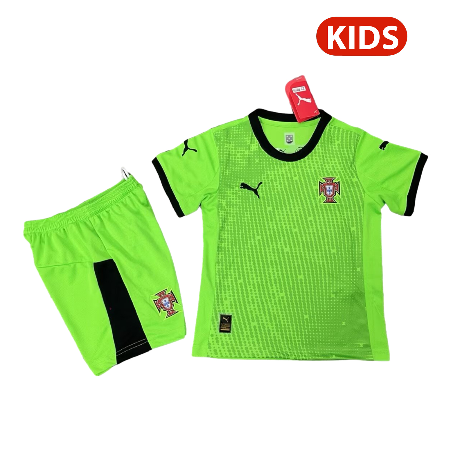 Portugal 2025-26 Green Goalkeeper Kids Kit - JerseysGala