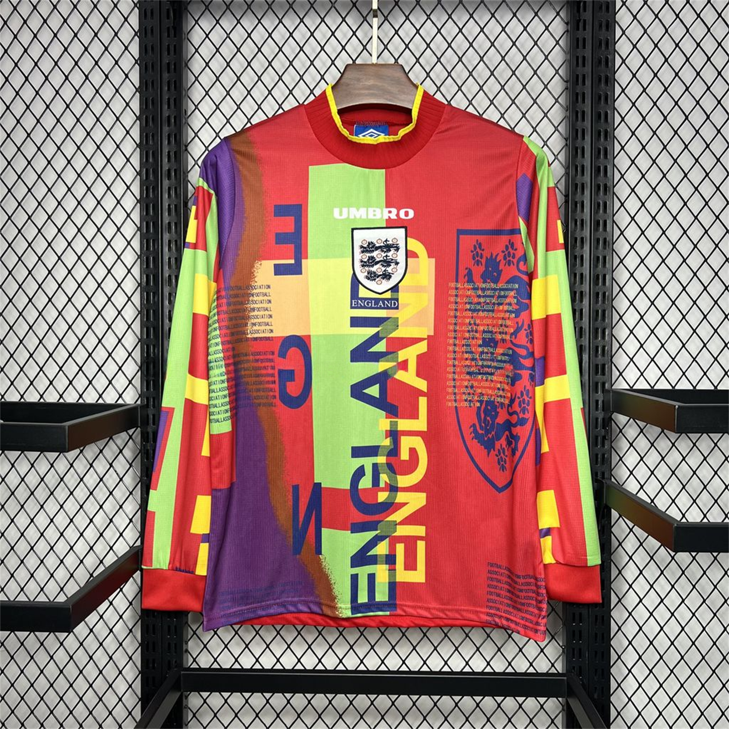 Retro England 1996 Red Goalkeeper Long Sleeve Jersey - JerseysGala