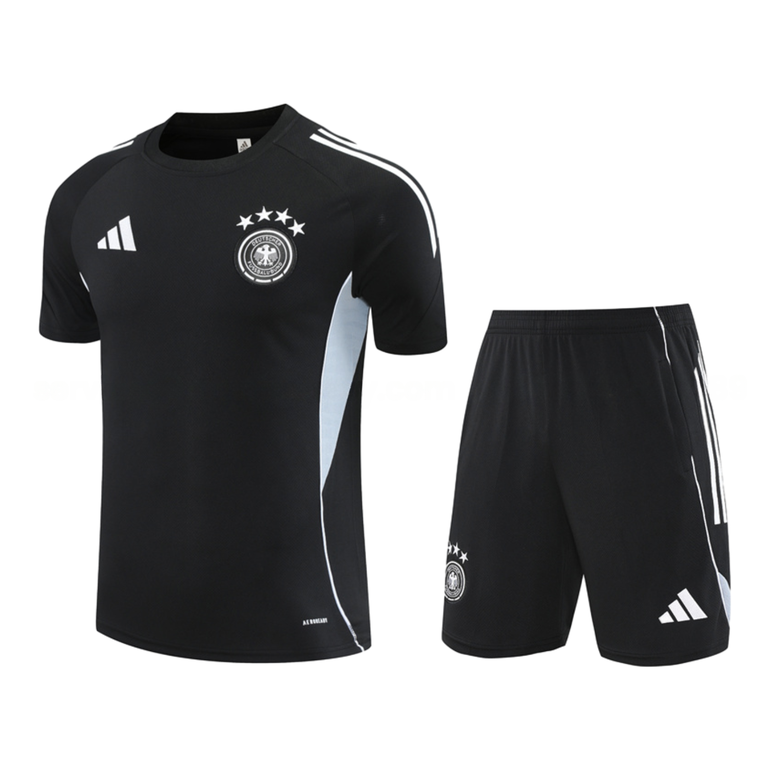 Germany 25-26 Short-Sleeve Training Set - Black Short Sleeve & Black Shorts - JerseysGala
